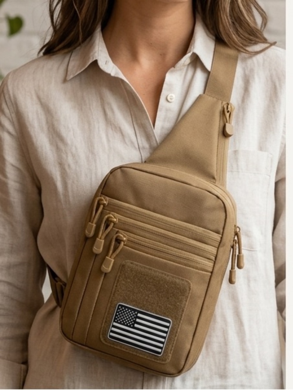 Manetta Tactical Concealed Carry Crossbody Bag Tan CCW Sling Chest Range Pack NW